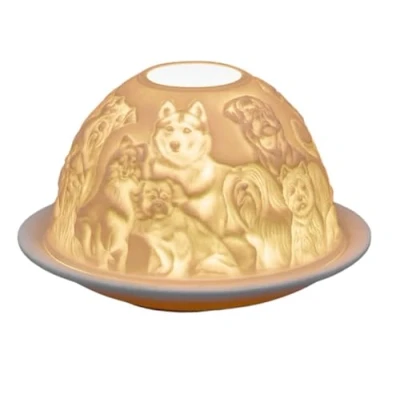 Image of Small Lithophane Dome Tealight Candle Holder Best Friends