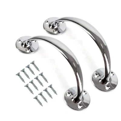 Image of TERF® Heavy Duty Vintage Style Bow Door Pull Handle Chrome 150mm (6 inch) Including Fixing Screw for Kitchen Cupboard Cabinet Drawer Pack of 2