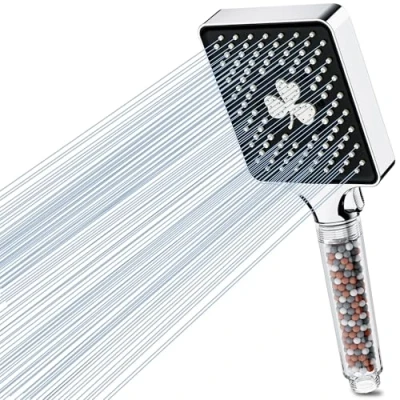 Image of Magichome Filter Shower Head with 6 Spray Modes, High Pressure Square Head, Large Powerful Hard Water Showerhead for Residual Chlorine Remove