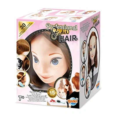 Image of Buki France 5422 Professional Studio Hair Styling Head. Kids Hairdressing Kit Includes 15 Accessories. Children&#039;s Pretend Salon Doll Toy. Suitable for Boys &amp; Girls 7+