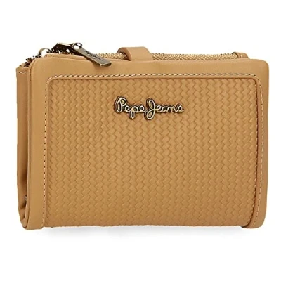 Image of Pepe Jeans Lena Wallet with Brown Card Holder 14.5x9x2 cms Synthetic Leather