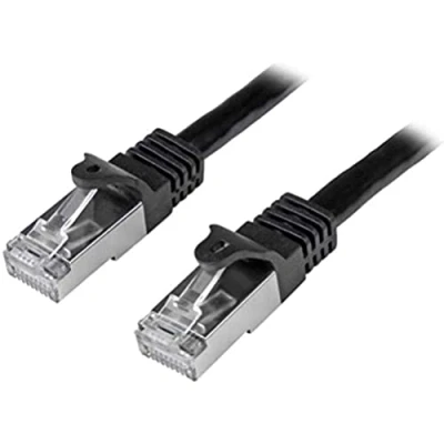 Image of StarTech.com N6SPAT2MBK 2 m Cat6 Patch Cable, Shielded (SFTP) Snagless Gigabit Network Black Cat 6 Ethernet Lead