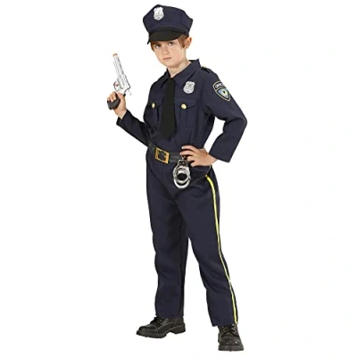 Image of Widmann 76554 Children&#039;s policeman costume, Blue, 104 (EU)