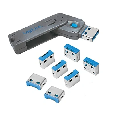 Image of LogiLink USB Port Blocker Lock grey 1x Schlüssel, 8x Schlösser