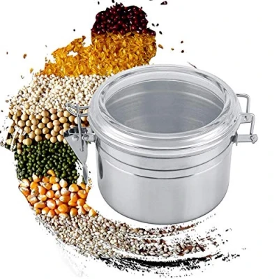 Image of Stainless Steel Coffee Container Vacuum Sealed Storage Jar for Sugar Tea Bean, 800/1100 / 1400 1900ml Food Jars Canisters(S)