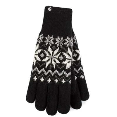 Image of HEAT HOLDERS 1 Pair Ladies Thermal Winter Warm Aven Gloves (Black, S/M)