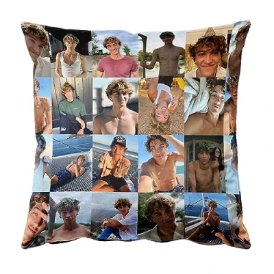 Image of Gavin Casalegno Photo Collage Square Throw Pillow Case Cushion Cover Pillowcase
