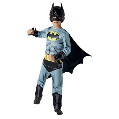 Image of Rubie&#039;s Official Batman Boys Fancy Dress Superhero Comic Book Kids Childrens Movie Costume Outfit Halloween