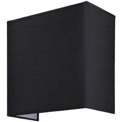 Image of Lindby Fabric wall lamp Adea, 25 cm, square, black