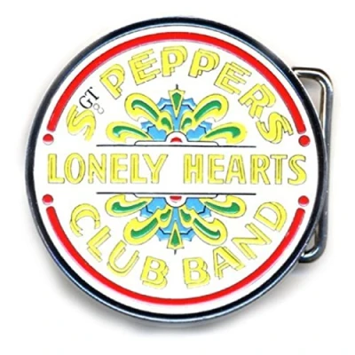 Image of The Beatles Sgt Peppers Lonely Hearts Drum Band logo Official metal White One Size
