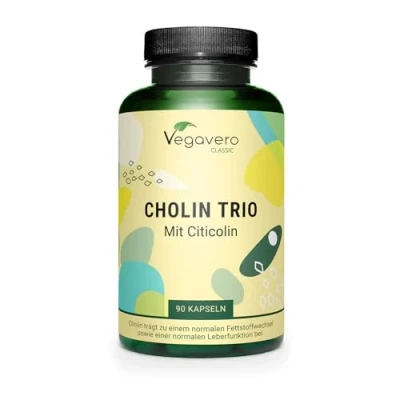 Image of Vegavero Choline Supplement Liver Supplements* Bitartrate, Phosphatidylcholine &amp; Citicoline 3 Month Supply NO Additives, Lab Tested Vegan