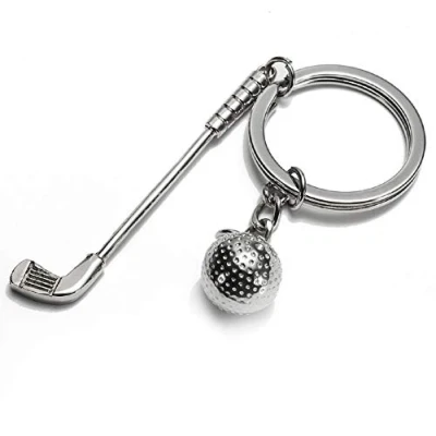 Image of RK Gifts Creative Sporting Golf Club and Ball Silver Metal Keyring Keychain Gift Novelty