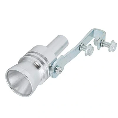 Image of Qiilu Aluminium Alloy Turbo Sound Tail Throat Exhaust Pipe Whistle Car Modified Part TC XL(silver)