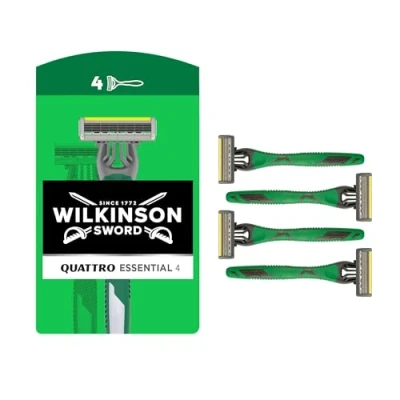Image of Wilkinson Sword Quattro Essential 4 Sensitive Disposable Razor for Men 3+1