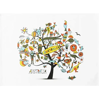 Image of Half a Donkey Tree of Australia Large Cotton Tea Towel