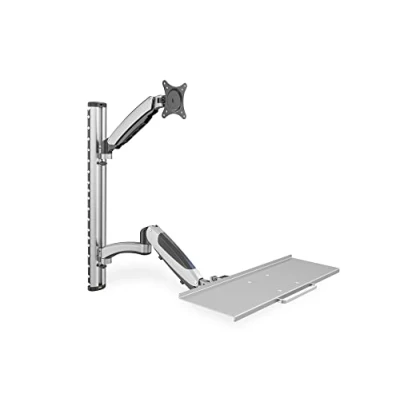 Image of DIGITUS Monitor Mount &amp; Keyboard Tray Wall 1 Up to 2x 6 kg VESA 75x75, 100x100 Silver