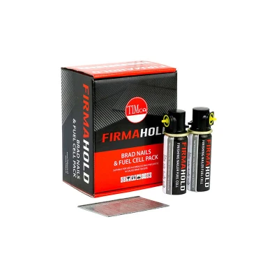 Image of TIMCO FirmaHold Collated Brad Nails &amp; Fuel Cells 16 x 64 Galvanised Box of 2000