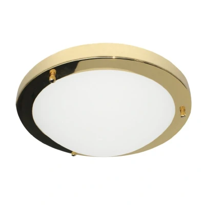 Image of Delphi 4000k LED Bathroom 18W Ceiling Light Brass IP44