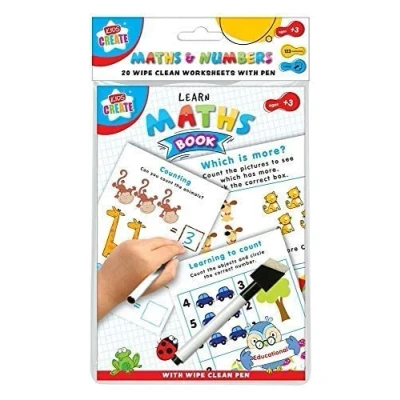 Image of Maths &amp; Numbers Book 20 Wipe Clean Learning Worksheets with Pen