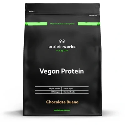 Image of Protein Works Vegan Powder, Plant Based Shake, Blend, Gluten Free, 16 Servings, Chocolate Bueno, 500g
