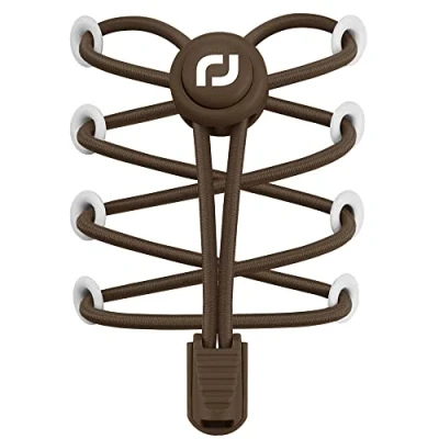 Image of RJ Sport Elastic shoelaces with quick release lacing system for unique comfort and strong hold (number 27 coyote brown)