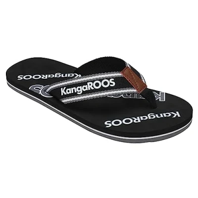 Image of KangaROOS Men&#039;s K bm Perth Sandal, Jet Black Steel Grey, 9 UK