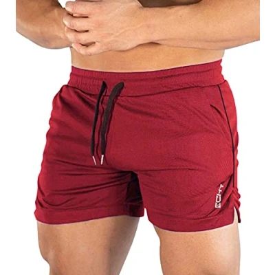 Image of Superora Mens Running Gym Sport Shorts Breathable Outdoor Workout Training with Pockets Red