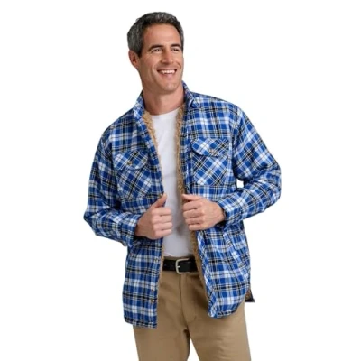 Image of Champion Mens Pennine Fleece Lined &amp; Padded Lumberjack Shirt Blue M