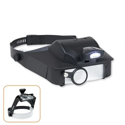 Image of Carson LumiVisor Head Magnifier Black Visor with LED Lighted (2x/3x/5x/6x) (LV 10)