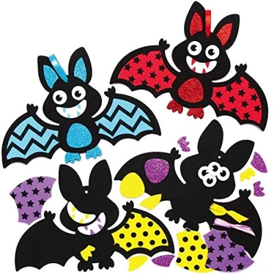 Image of Baker Ross Bat Mix and Match Halloween Decoration Kits Pack of 8, Craft for Kids, Foam Arts Crafts (AX189)