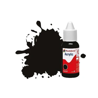 Image of Humbrol Model Paint DB0085 No 85 Black Satin (14ml) , Acrylic Paints for Models, Plastic, Metal, Wood, Glass, Ceramics and More, Touch Up Hobby Bottle Craft Kits
