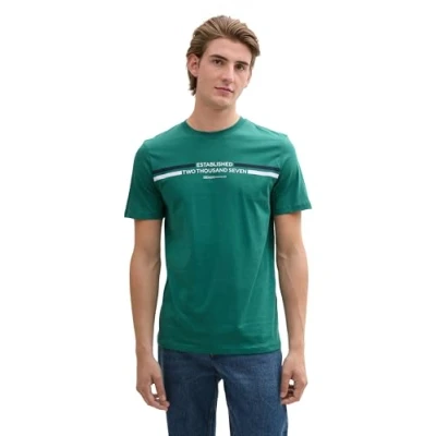Image of TOM TAILOR Denim Men&#039;s 1046908 T Shirt, 34593 Foggy Green, L