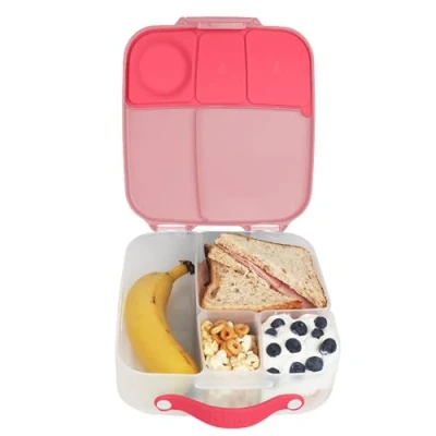 Image of b.box Lunchbox Jumbo Bento Box with 4 Compartments (2 Leakproof), Removable Divider, Gel Cold Pack Ideal for School From 3+ 1L capacity