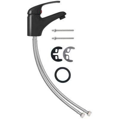 Image of vidaXL Basin Mixer Tap Black 13x10 cm