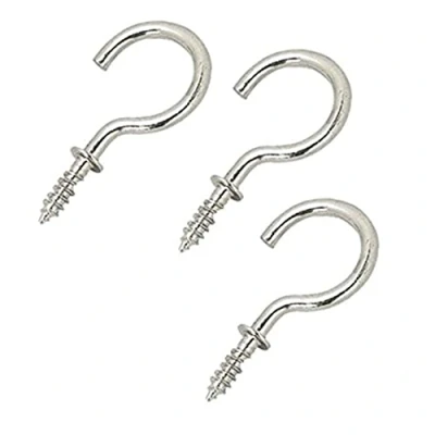 Image of Merriway BH05155 (100 Pcs) Shouldered Mug Cup Hook Chrome Plated 19 mm Pack of 100 Pieces