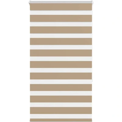 Image of vidaXL Zebra Blind Sand Brown 70x150 cm Fabric Width 65.9 Polyester