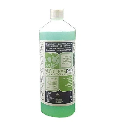 Image of Algiclear Pro Green Algae 1L for Mould Remover &amp; Fences, Pet Friendly Patio Cleaner Fluid, Liverwort Moss Deck, Driveway Covers 250 SQM