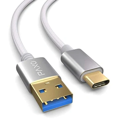 Image of PAXO USB C cable 5m, 10 Gbit/s (1.25 GByte/s), 3.2 Gen2 (3.0, 3.1), Type charging and data cable, white