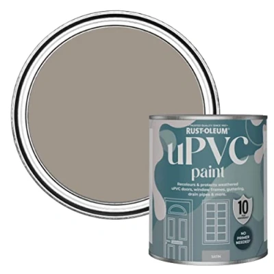 Image of Rust Oleum Brown uPVC Door and Window Paint In Satin Finish Whipped Truffle 750ml