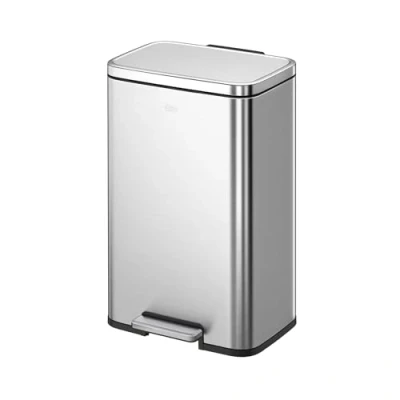 Image of EKO Madison Matte Stainless 50 Liter/13.2 Gallon Step Trash Can w/Inner Liner Fingerprint Resistant Finish
