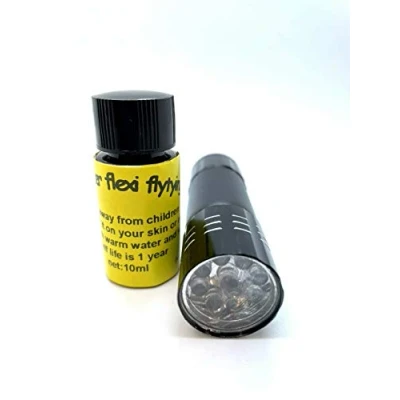 Image of 10ml Transparent Super Flexi UV Resin and 9 LED Torch for Fly Tying, Fishing