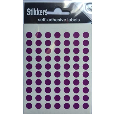 Image of 490 Purple 8mm Sticky Coloured Dots Easy Peel Self Adhesive Colour Coding Round Labels Circle Stickers