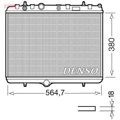 Image of 1330J7, 1330P9, 1330S5, 96455874, 9645587480 Engine radiator DENSO DRM21055 Aluminium 564mm 452mm 18mm PEUGEOT: 308 II Hatchback, 3008 I
