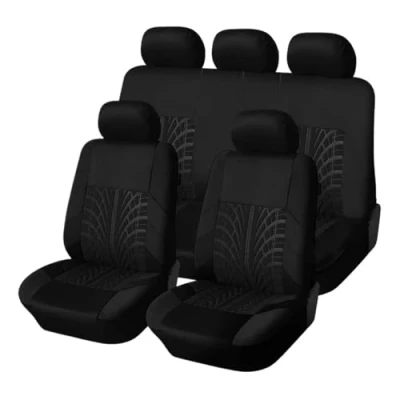 Image of VSESTCDPB For Volvo C30 C70 S40 S60 S80 S90 V40 V50 V60 XC40 XC60 XC70 XC90 Car Seat Covers Cushion Protector Cover(Black,FULL SET)