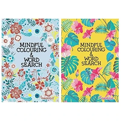 Image of Squiggle P2871 A5 Mindful Travel Size Colouring &amp; WordSearch Book, Assorted Design X1 Book