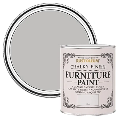 Image of Rust Oleum Grey Upcycled Furniture Paint in Chalky Finish Fleur 750ml