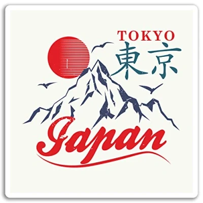 Image of 2 x 10cm Tokyo Japan Vinyl Stickers Mount Fuji Sticker Laptop Luggage #17069 (10cm Wide)