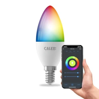 Image of CALEX Smart LED Bulb E14, WiFi Candle Bulb, RGB, App and Works with Amazon Alexa Google Home, 5W