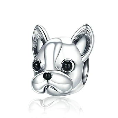 Image of Dog Charm 925 Sterling Silver Cat Camel Rabbit Dolphin Butterfly for Pandora Bracelet (Dog)