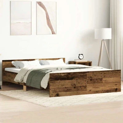 Image of vidaXL Bed Frame without Mattress Old Wood 150x200cm Engineered